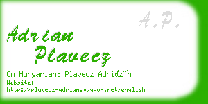 adrian plavecz business card